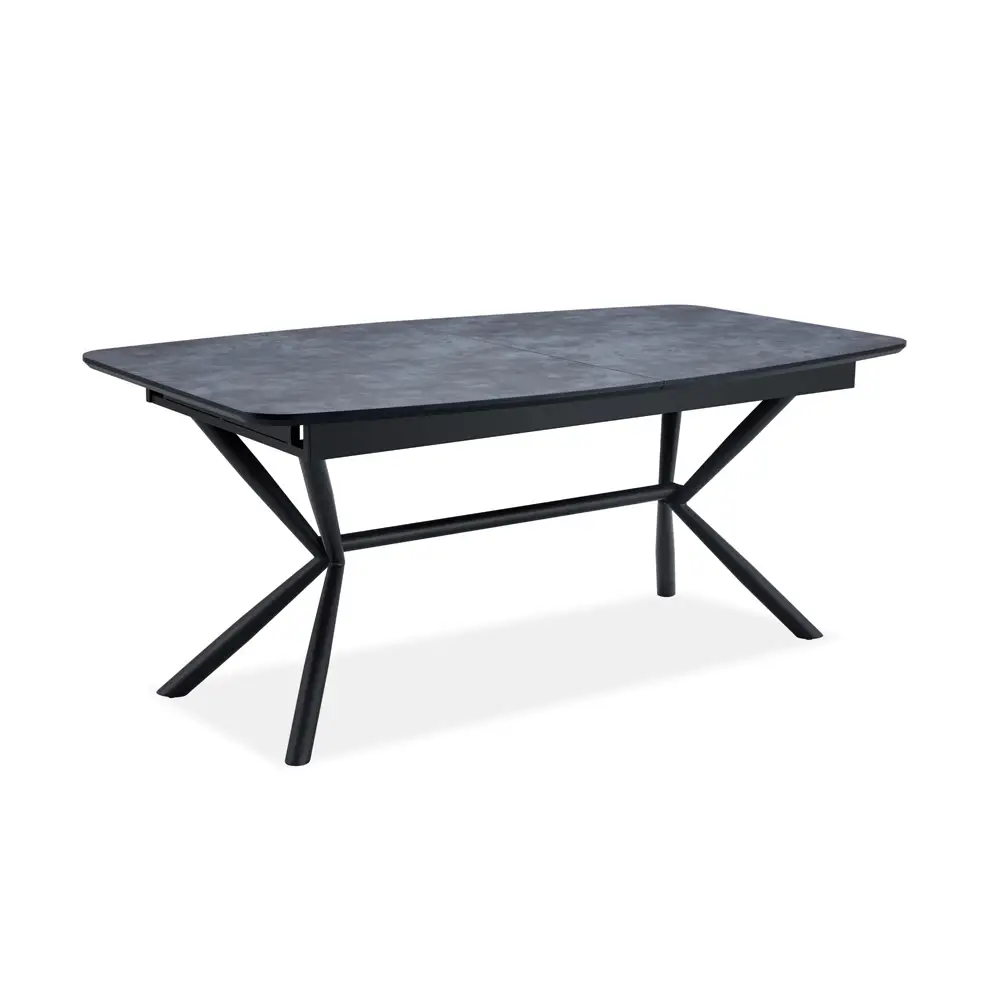 שולחן אוכל נפתח 1.8-2.7 מ' עם רגלי ברזל דגם ניקולס – אפור בטון