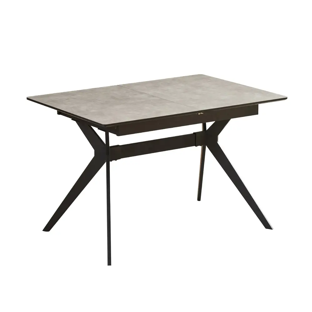 שולחן אוכל נפתח 1.2-2.0 מ’ עם רגלי ברזל דגם יוון-אפור