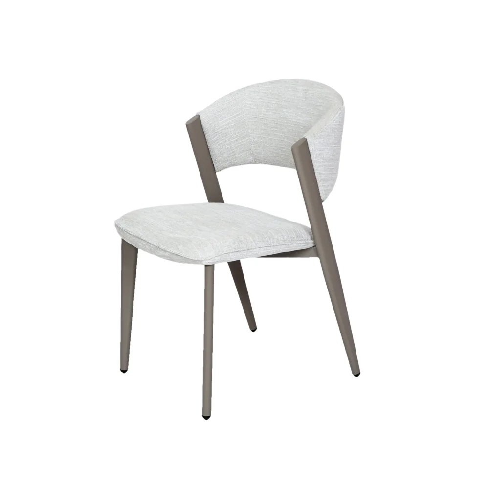 זוג כיסאות מעוצבים לפינת אוכל דגם נאפולי-אבן רגל גוון חום אפור(טופ)