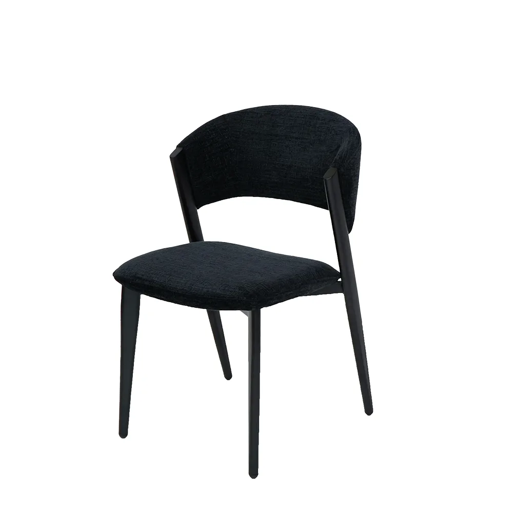 זוג כיסאות מעוצבים לפינת אוכל דגם נאפולי-שחור