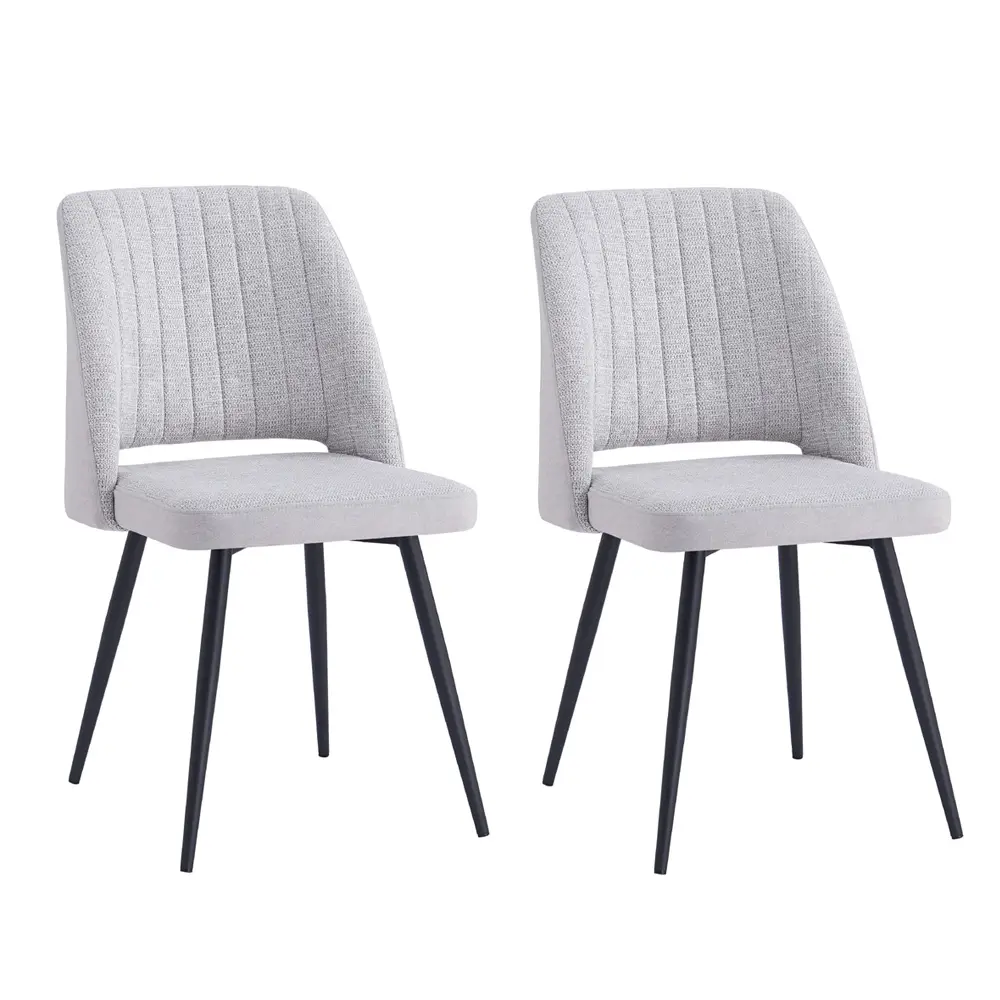 זוג כיסאות מעוצבים לפינת אוכל דגם פולו – אפור