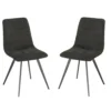 זוג כיסאות מעוצבים לפינת אוכל מרופדים בד דגם פלג – שחור