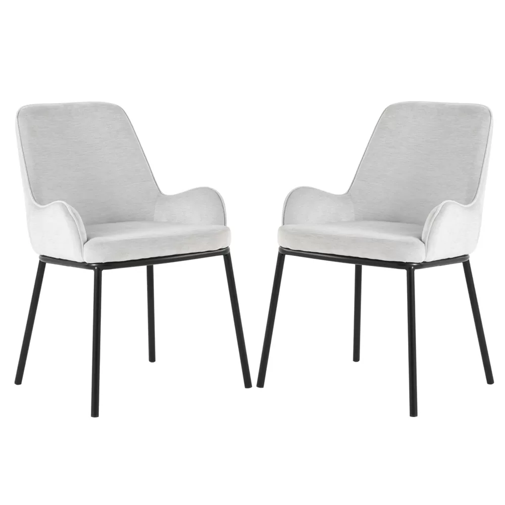 זוג כיסאות מעוצבים לפינת אוכל מרופדים בד רחיץ דגם דור – אבן