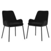 זוג כיסאות מעוצבים לפינת אוכל מרופדים בד רחיץ דגם דור – שחור