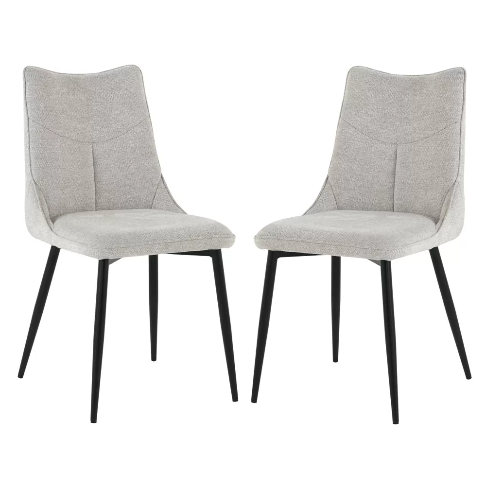 זוג כיסאות מעוצבים לפינת אוכל מרופדים בד רחיץ דגם דקל – קפוצינו