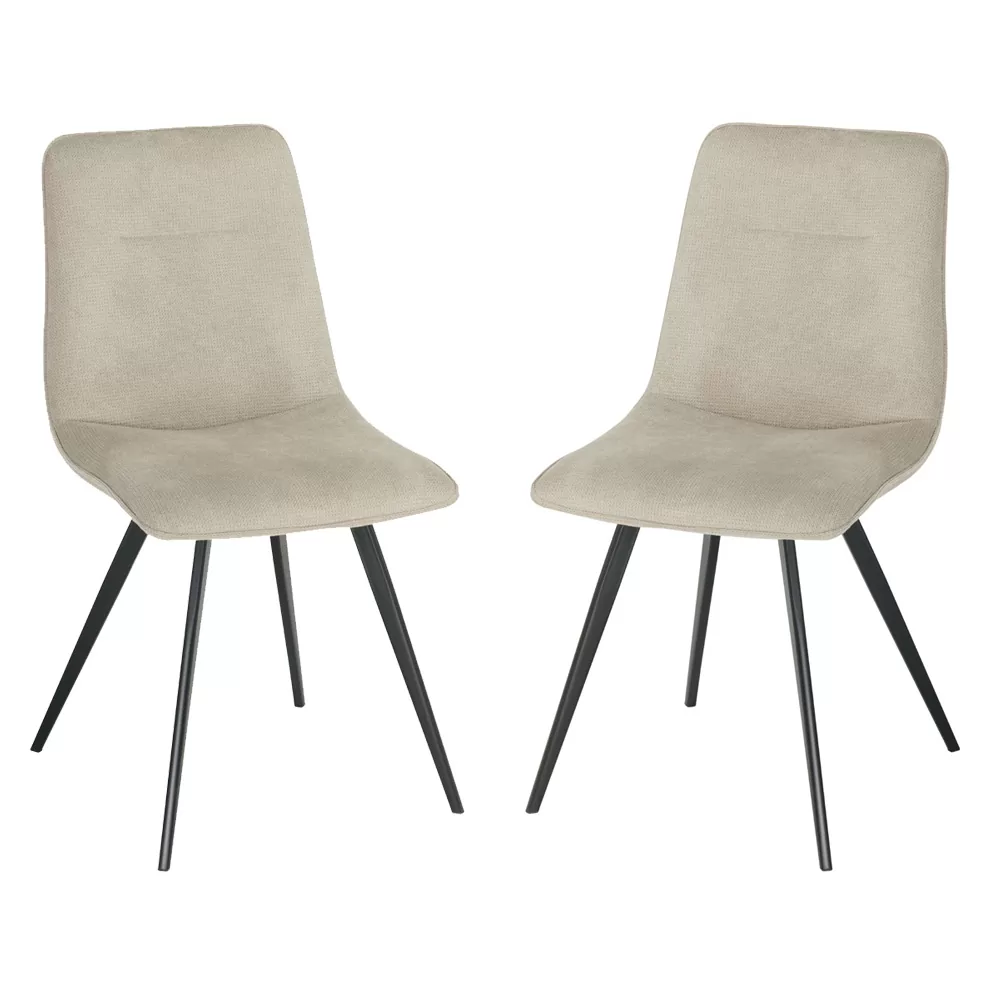 זוג כיסאות מעוצבים לפינת אוכל מרופדים בד רחיץ דגם פלג – קפוצינו