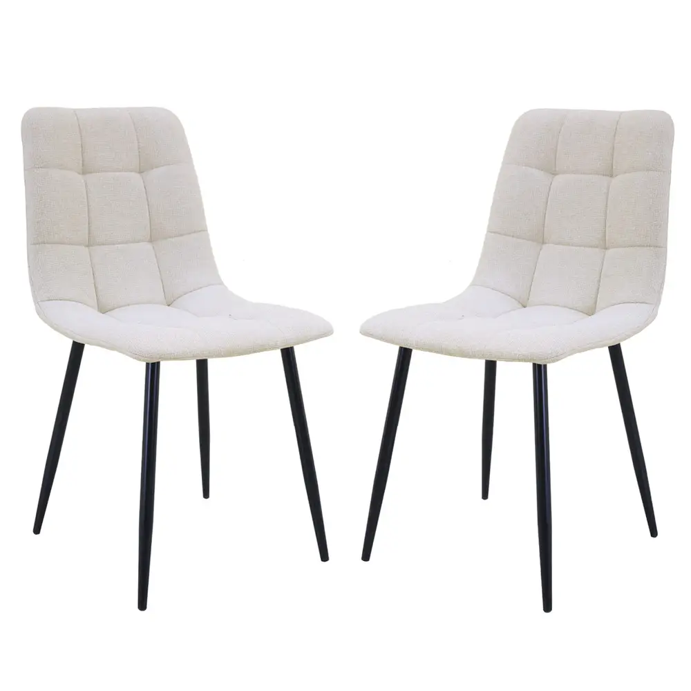 זוג כסאות אוכל מרופדים בד קטיפתי דגם רוז – קפוצ’ינו