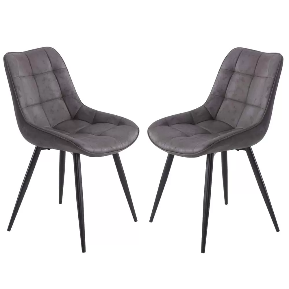 זוג כסאות לפינת אוכל מרופדים בד רחיץ דגם אניס