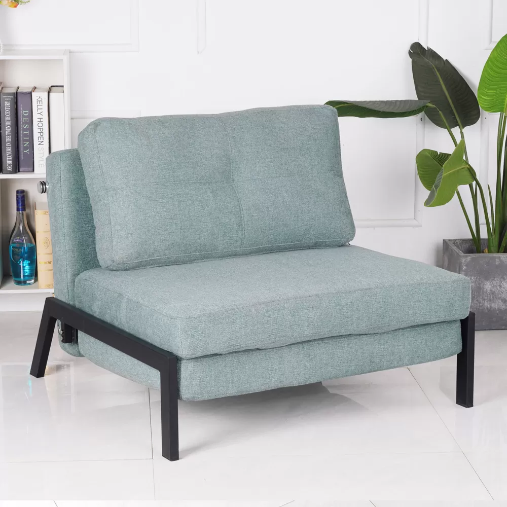 כורסא נפתחת למיטה מרופדת בד רחיץ דגם FM-W19 - ירוק