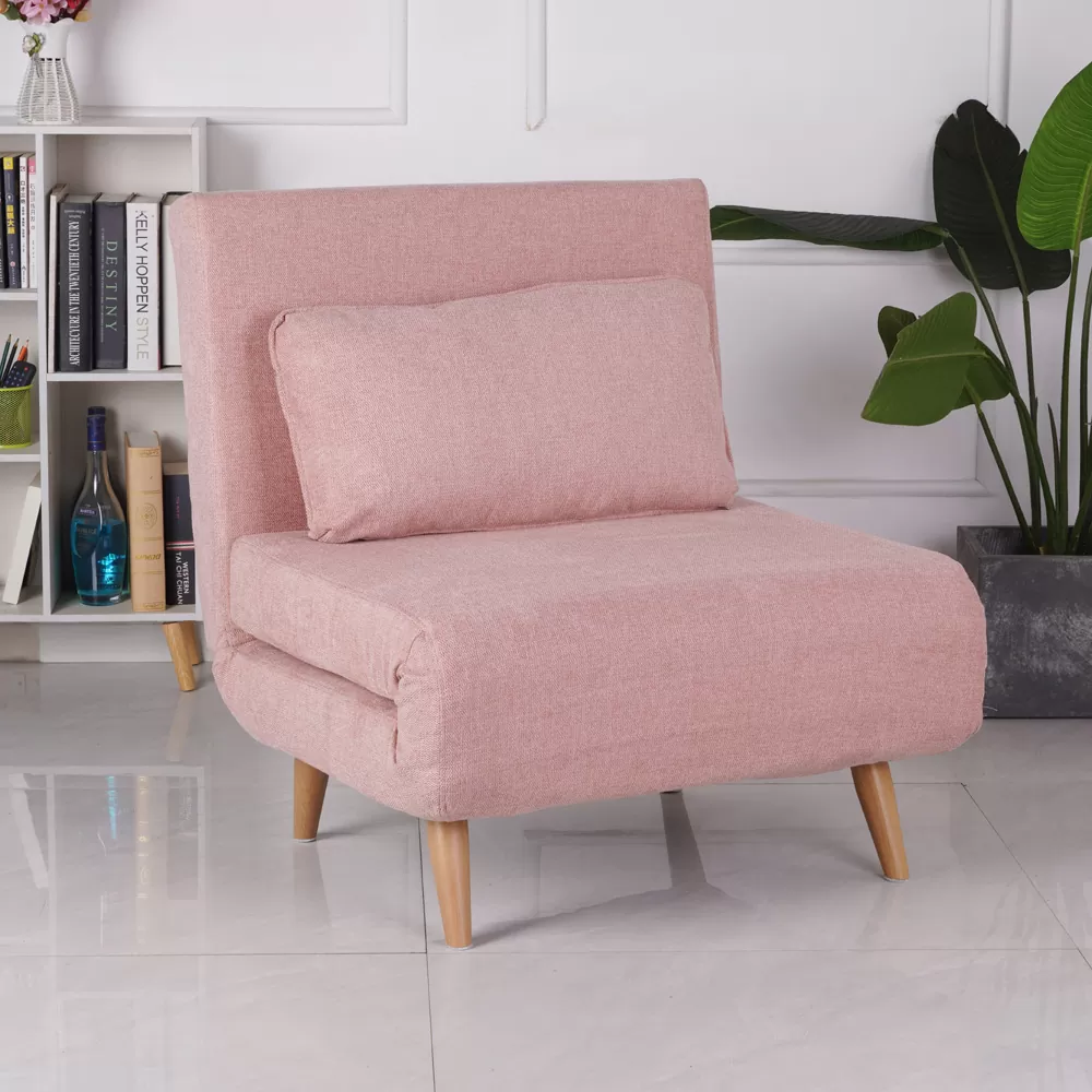 כורסא נפתחת למיטה מרופדת בד רחיץ דגם LLM-86 -ורוד