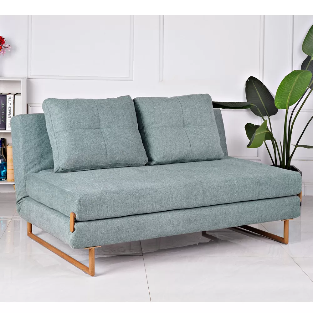 ספה 150 סמ נפתחת למיטה זוגית מרופדת בד רחיץ דגם LLM-105-ירוק