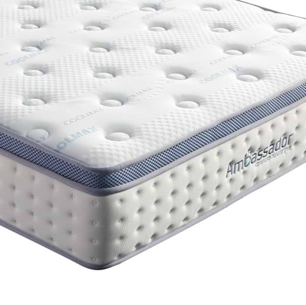 מזרן קפיצים מבודדים 120x190 עם שכבת ויסקו ג'ל ואפקט קירור AMBASSADOR דגם קול