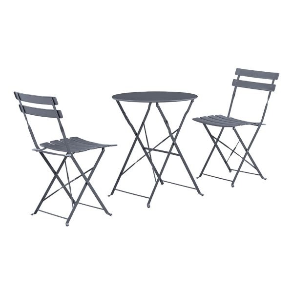 סט ביסטרו זוגי למרפסת ולגן דגם גרדן-אפור