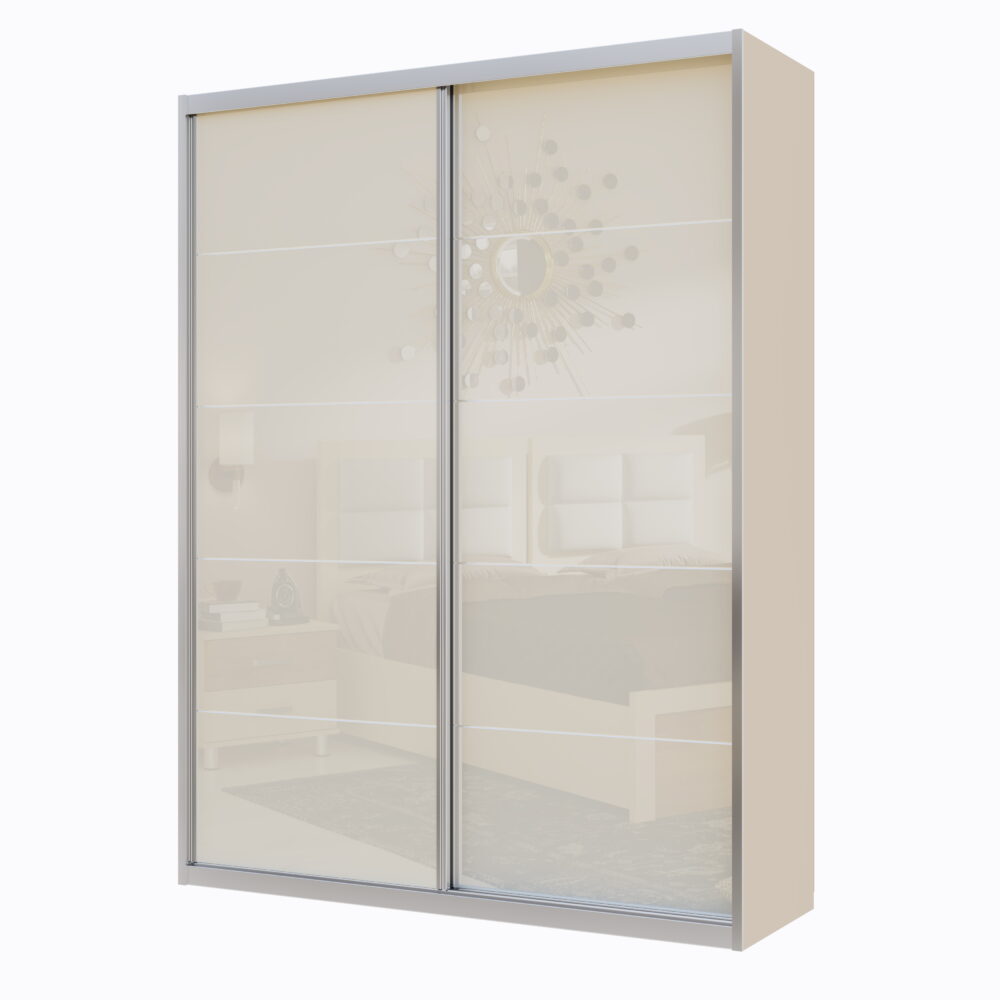 ארון הזזה 2 דלתות זכוכית דגם - הולנדיה