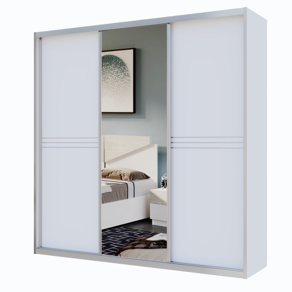 ארון הזזה 3 דלתות כולל מראה - דגם ברבור