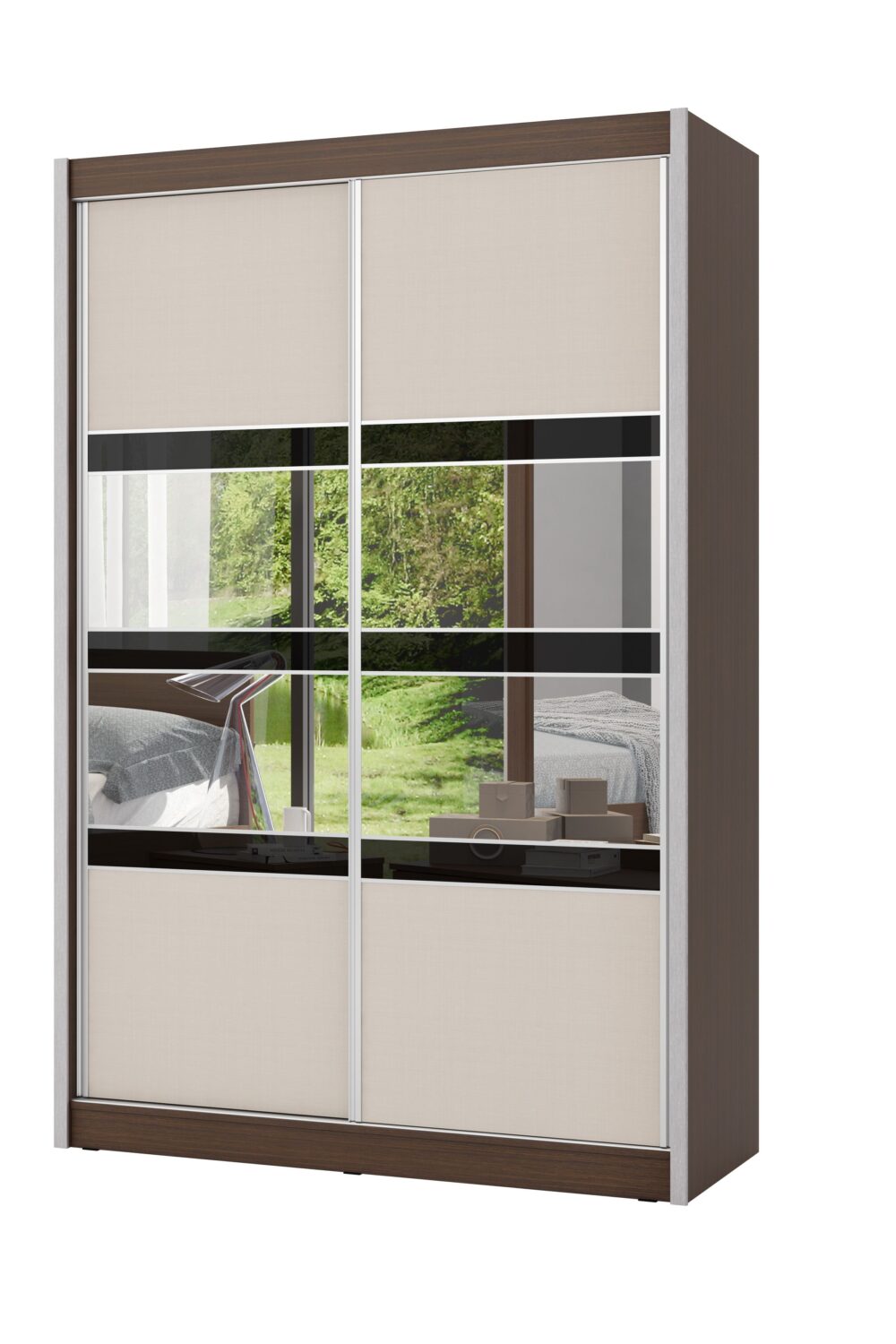 ארון הזזה 2 דלתות משולב מראה לרוחב דגם - פדרו